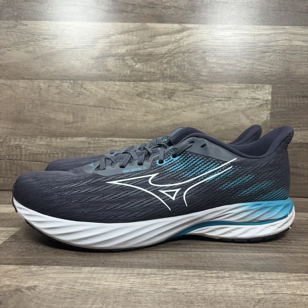 Mizuno Wave Inspire 21 Blue Gray Mens US Size 16 Wide 411492.9W00 Running Shoes - Picture 3 of 9